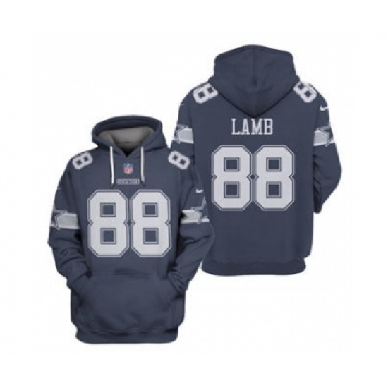 Men's Dallas Cowboys #88 CeeDee Lamb 2021 Navy Pullover Football Hoodie