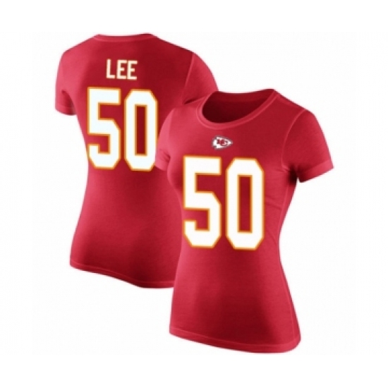 Football Women's Kansas City Chiefs #50 Darron Lee Red Rush Pride Name & Number T-Shirt