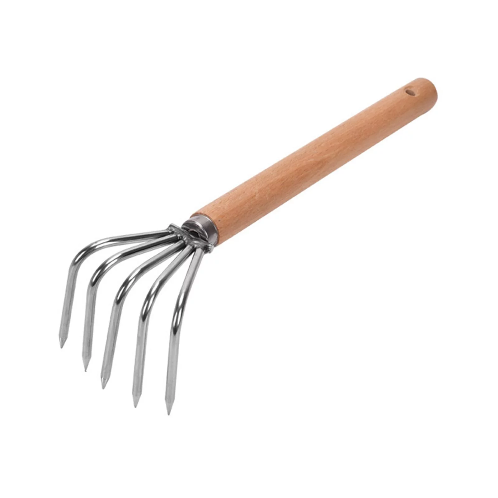 Garden Hand Rake Gardening Tools Small Leaf Rake Soil Tiller for Backyard Plants , Long Handle 5 - Curated Treasures Market