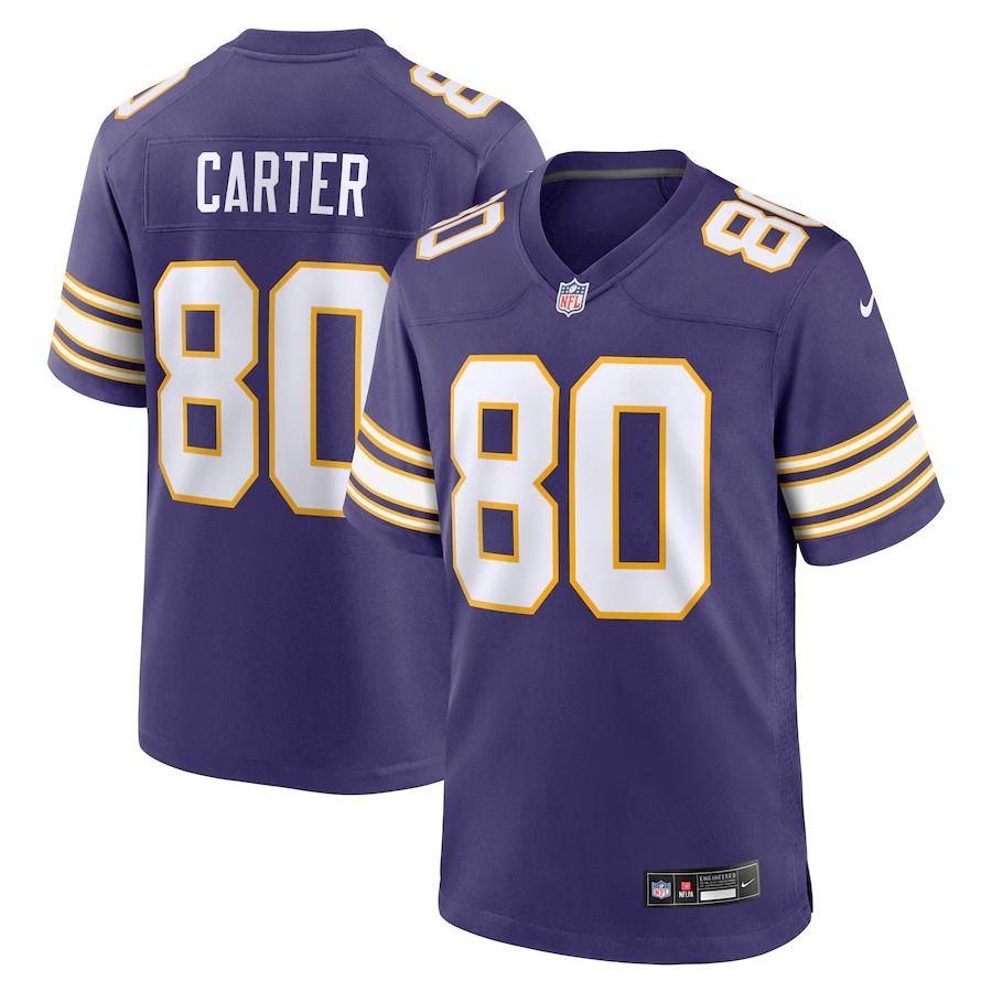 Men's Minnesota Vikings Cris Carter Nike Purple Retired Player Alternate Game Jersey