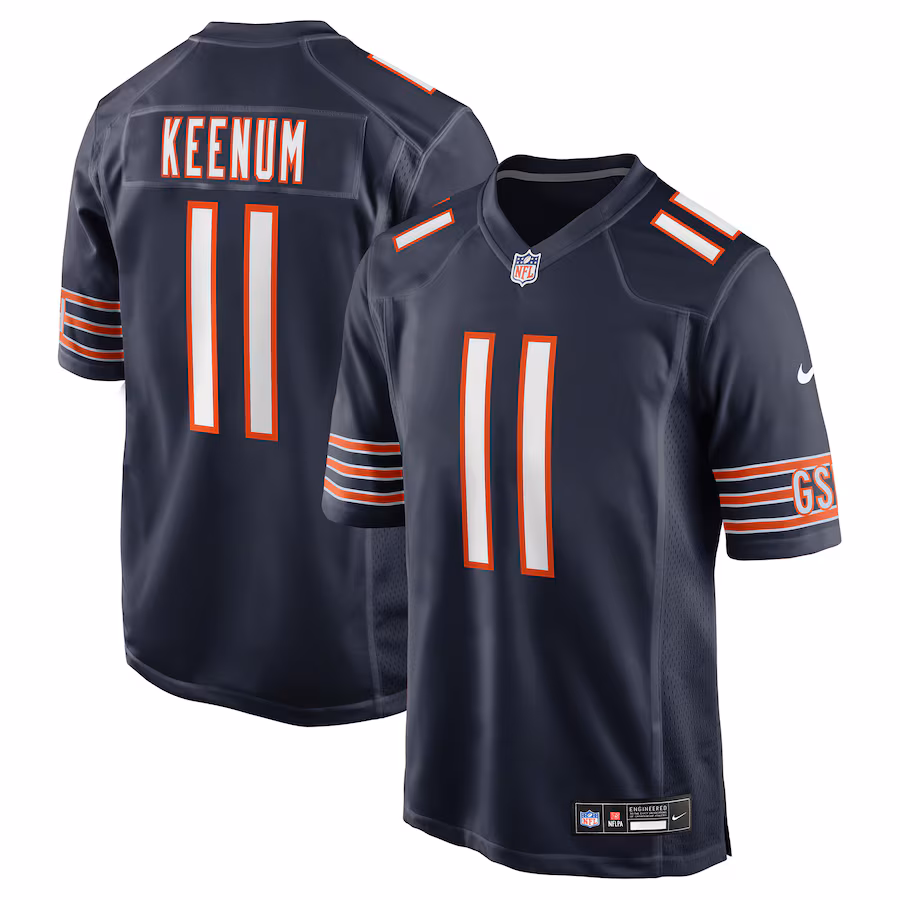 Men's Chicago Bears Case Keenum Nike Navy Team Game Jersey