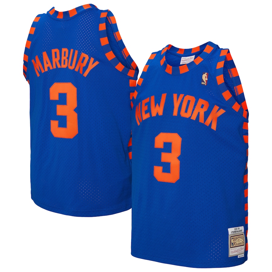 Men's New York Knicks Stephon Marbury Mitchell & Ness Blue 2005/06 Hardwood Classics Swingman Jersey