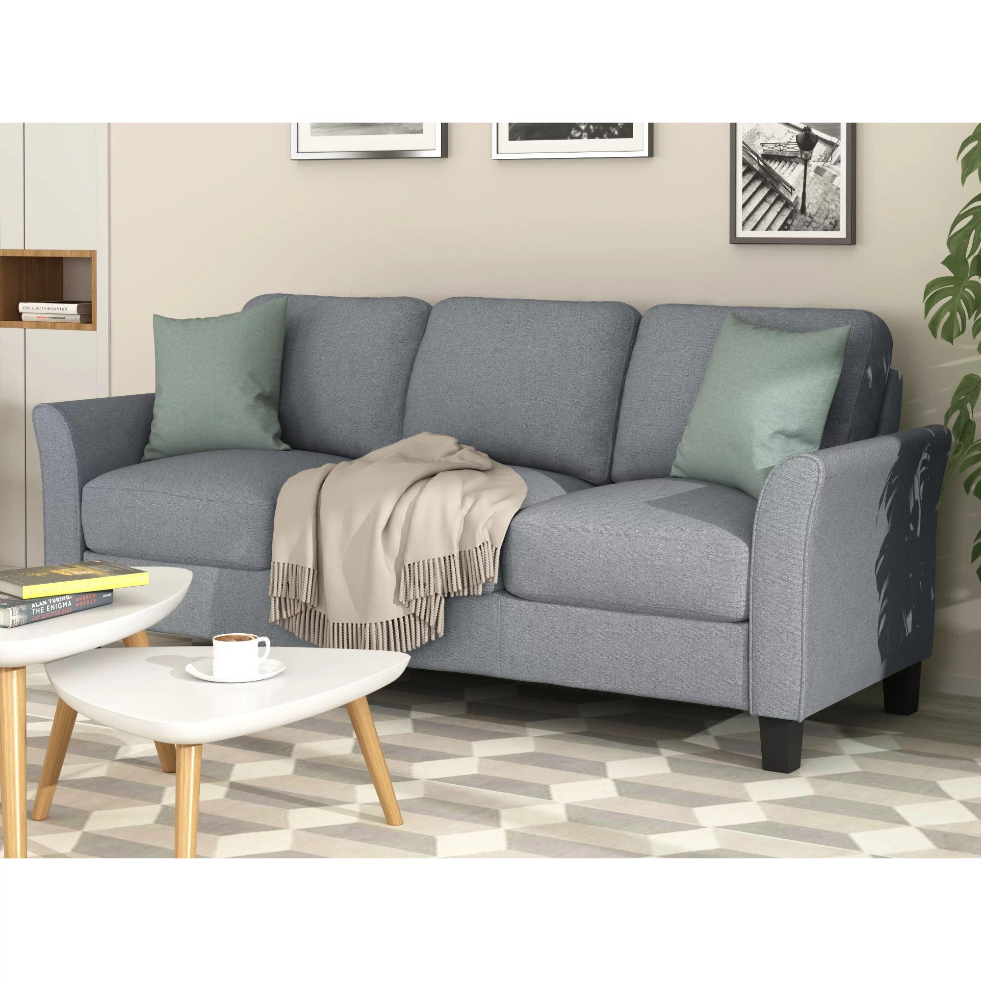 Dawn Whisper Living Room Furniture Loveseat Sofa and 3-seat Sofa, Gray - Curated Treasures Market