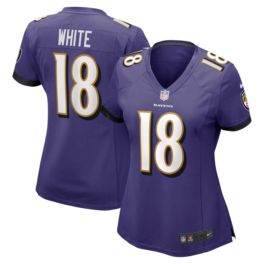 Women's Baltimore Ravens DeAndrew White Nike Purple Game Jersey