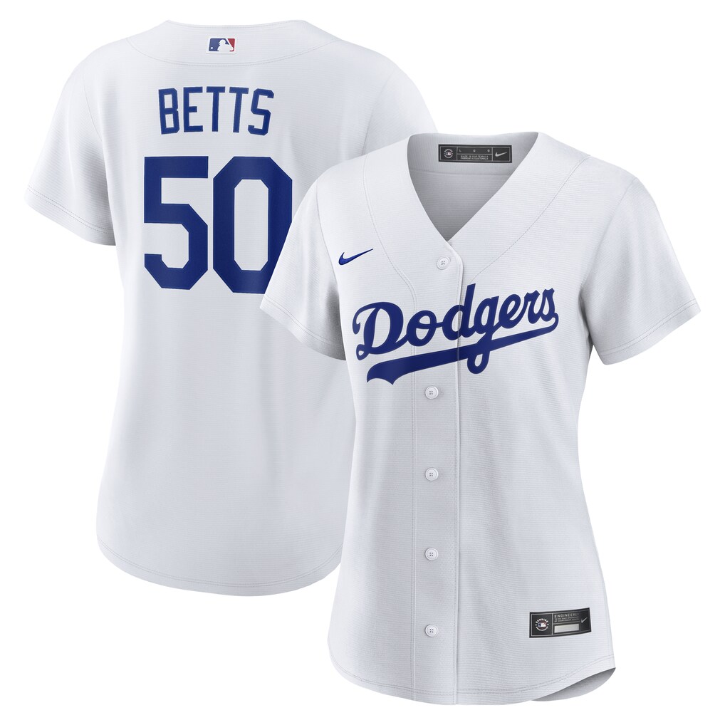 Women's Los Angeles Dodgers Mookie Betts Nike White Home Replica Jersey