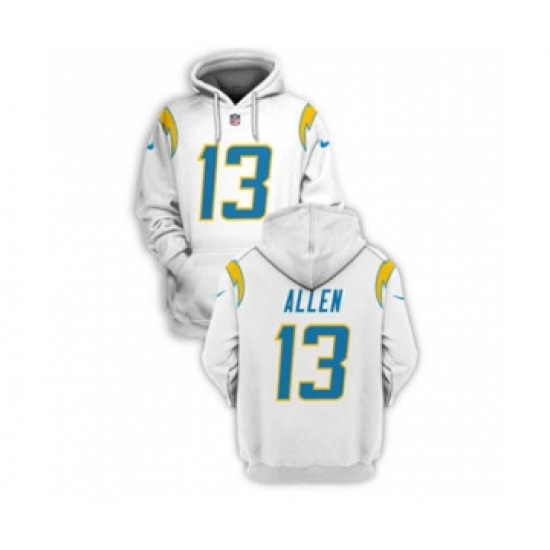 Men's Los Angeles Chargers #13 Keenan Allen 2021 White Pullover Football Hoodie