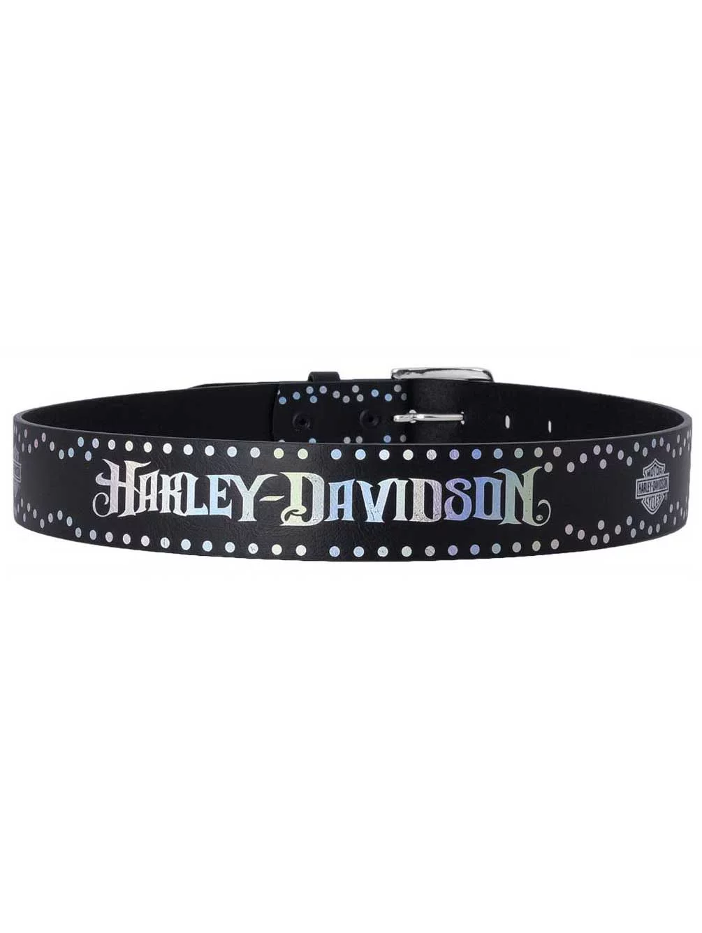 Harley-Davidson Women's Luminess Genuine Leather Belt, Polished Nickel (L), Harley Davidson - Curated Treasures Market