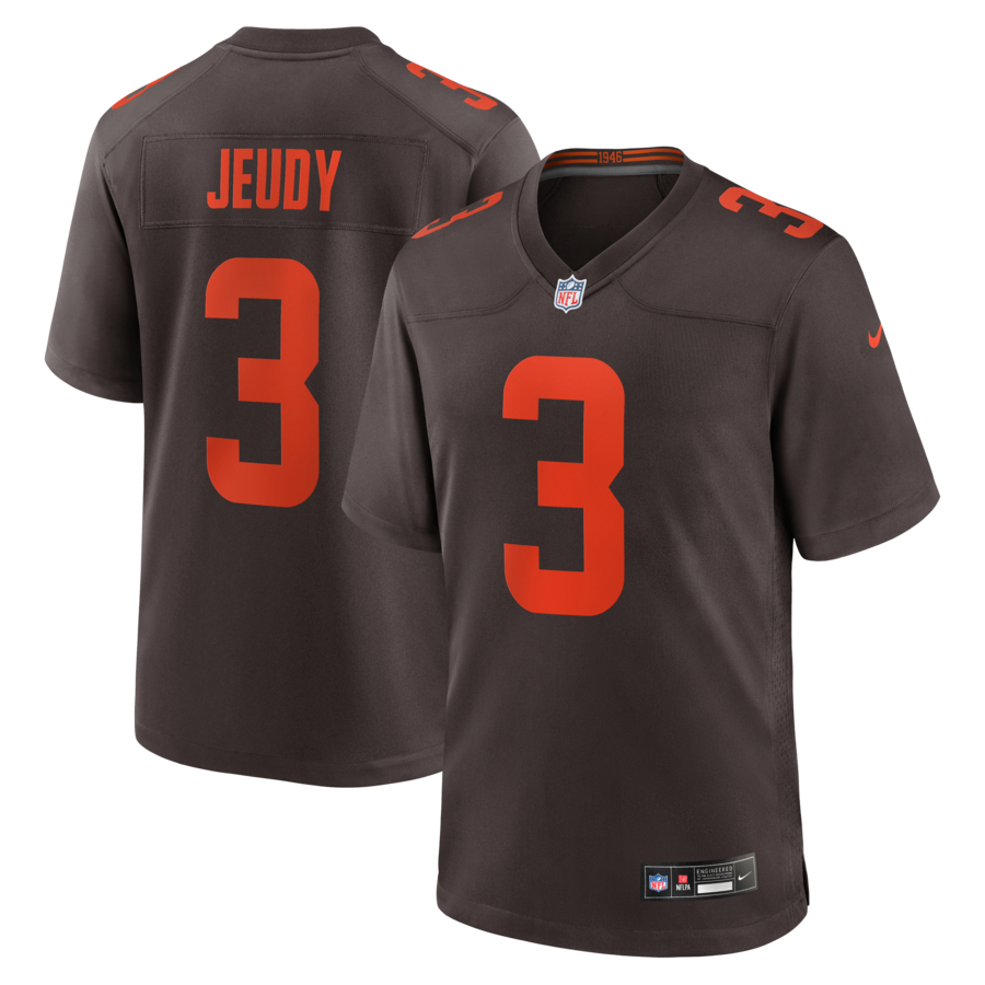 Men's Cleveland Browns Jerry Jeudy Nike Brown Alpha Dawg Game Jersey