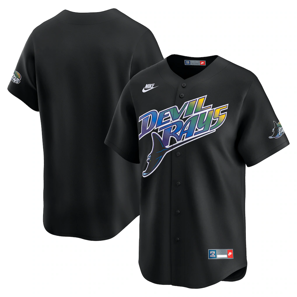 Men's Tampa Bay Rays Nike Black Cooperstown Collection Limited Jersey
