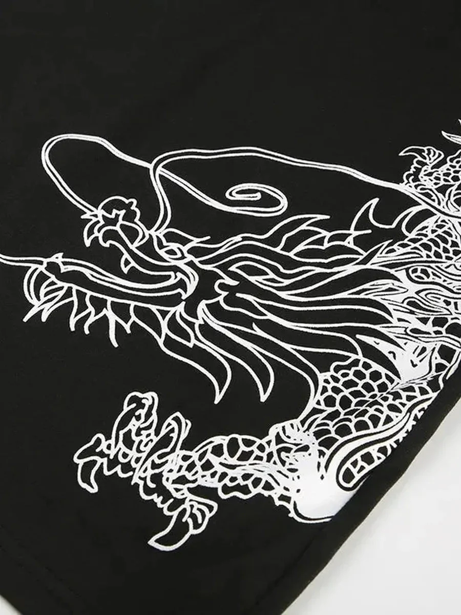 'Gisselle' Y2k Dragon Print Totem Bodysuit Shorts