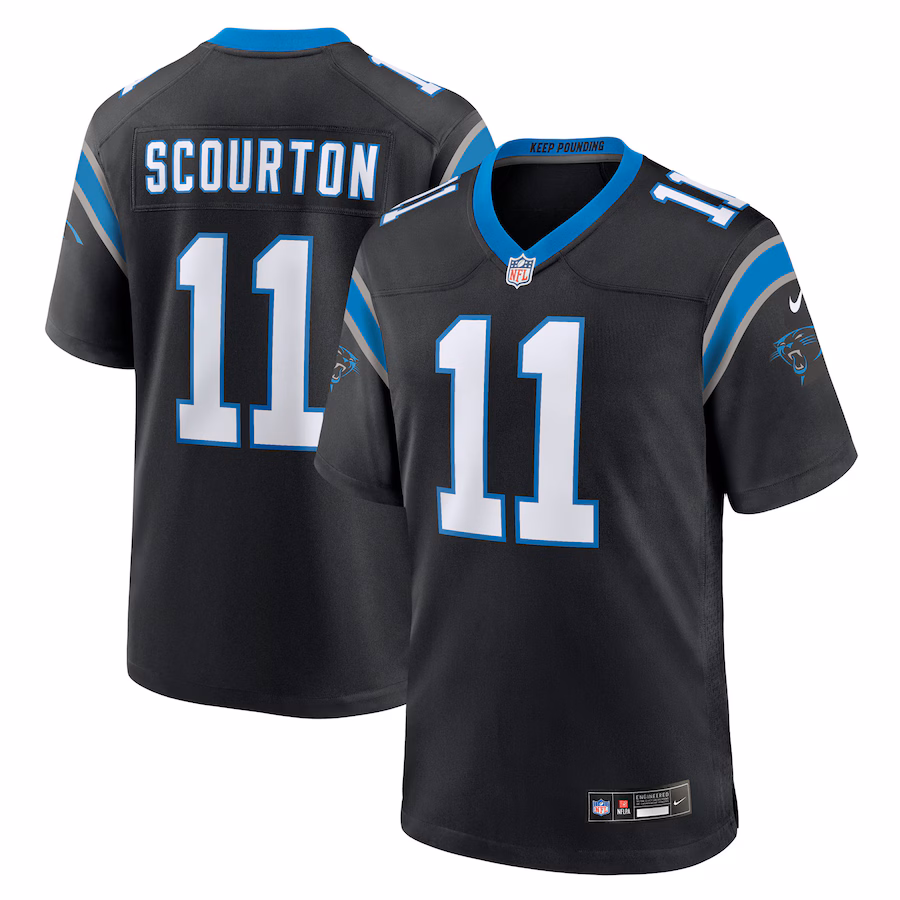 Men's Carolina Panthers Nic Scourton Nike Black Team Game Jersey
