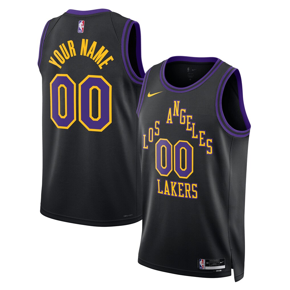 Unisex Los Angeles Lakers Nike Black 2025/26 City Edition Swingman Custom Jersey