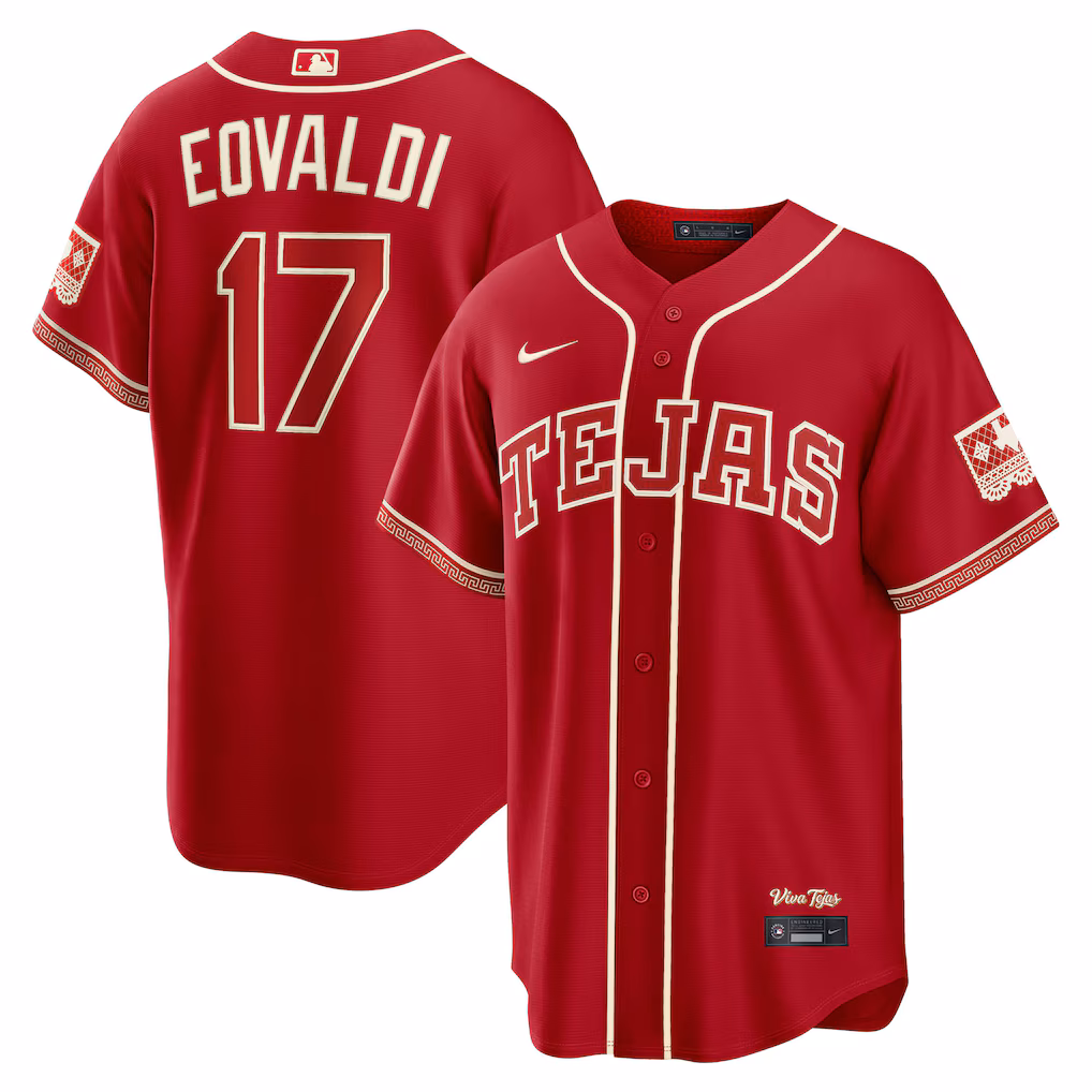 Men's Texas Rangers Nathan Eovaldi Nike Red 2026 City Connect Stadium Jersey