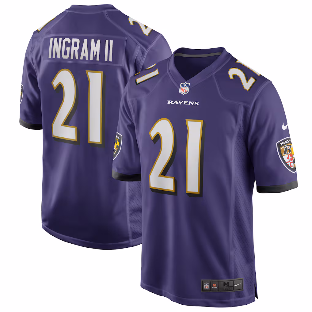 Men's Baltimore Ravens Mark Ingram II Nike Purple Team Game Jersey