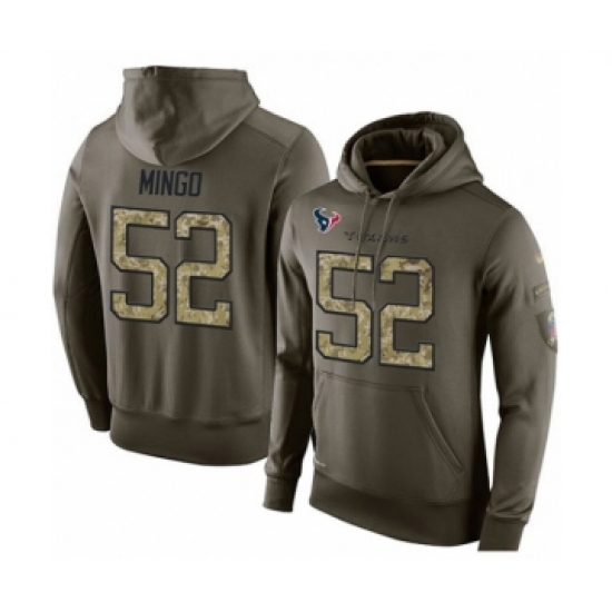 Football Men's Houston Texans #52 Barkevious Mingo Green Salute To Service Pullover Hoodie