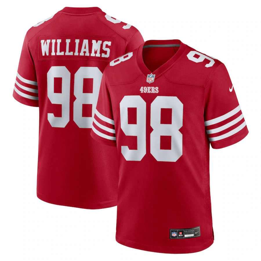 Men's San Francisco 49ers Mykel Williams Nike Scarlet Team Game Jersey