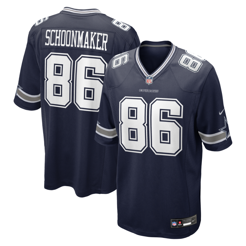 Men's Dallas Cowboys Luke Schoonmaker Nike Navy Team Game Jersey