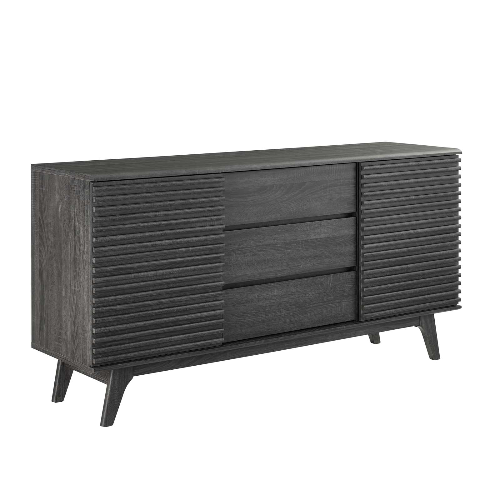 Modway Render 63 Sideboard Buffet Table or TV Stand in Charcoal