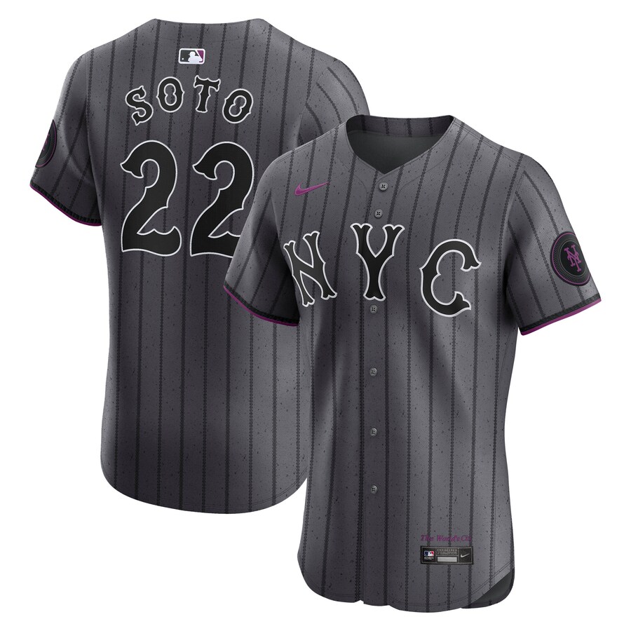 Men's New York Mets Juan Soto Nike Gray City Connect Elite Jersey