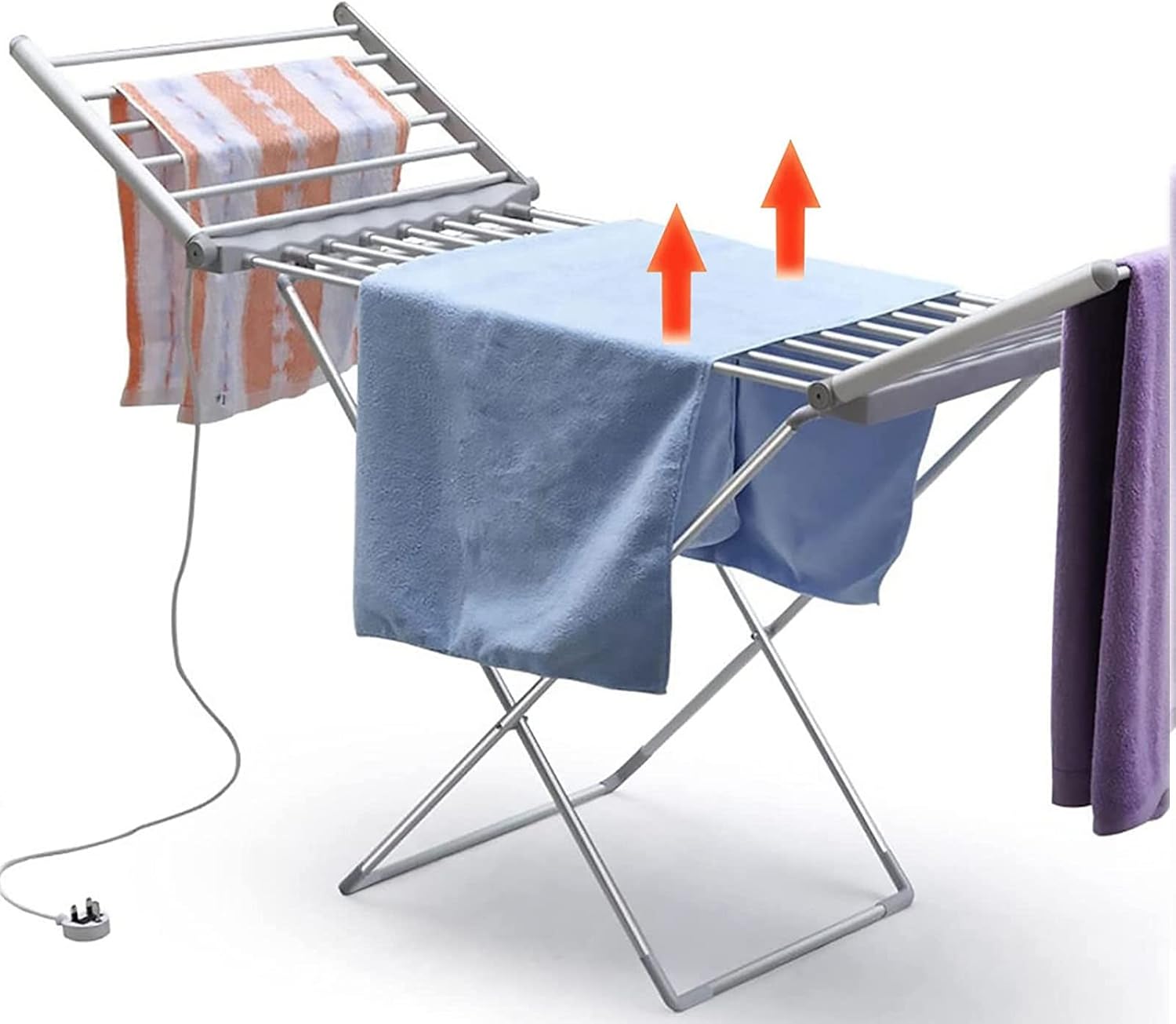 Heated Clothes Airer,Electric Heated Clothes Dryer Airer,Portable Folding Heated Drying Rack, Energy-Efficient Heated Clothes Dryer for Home, Apartment