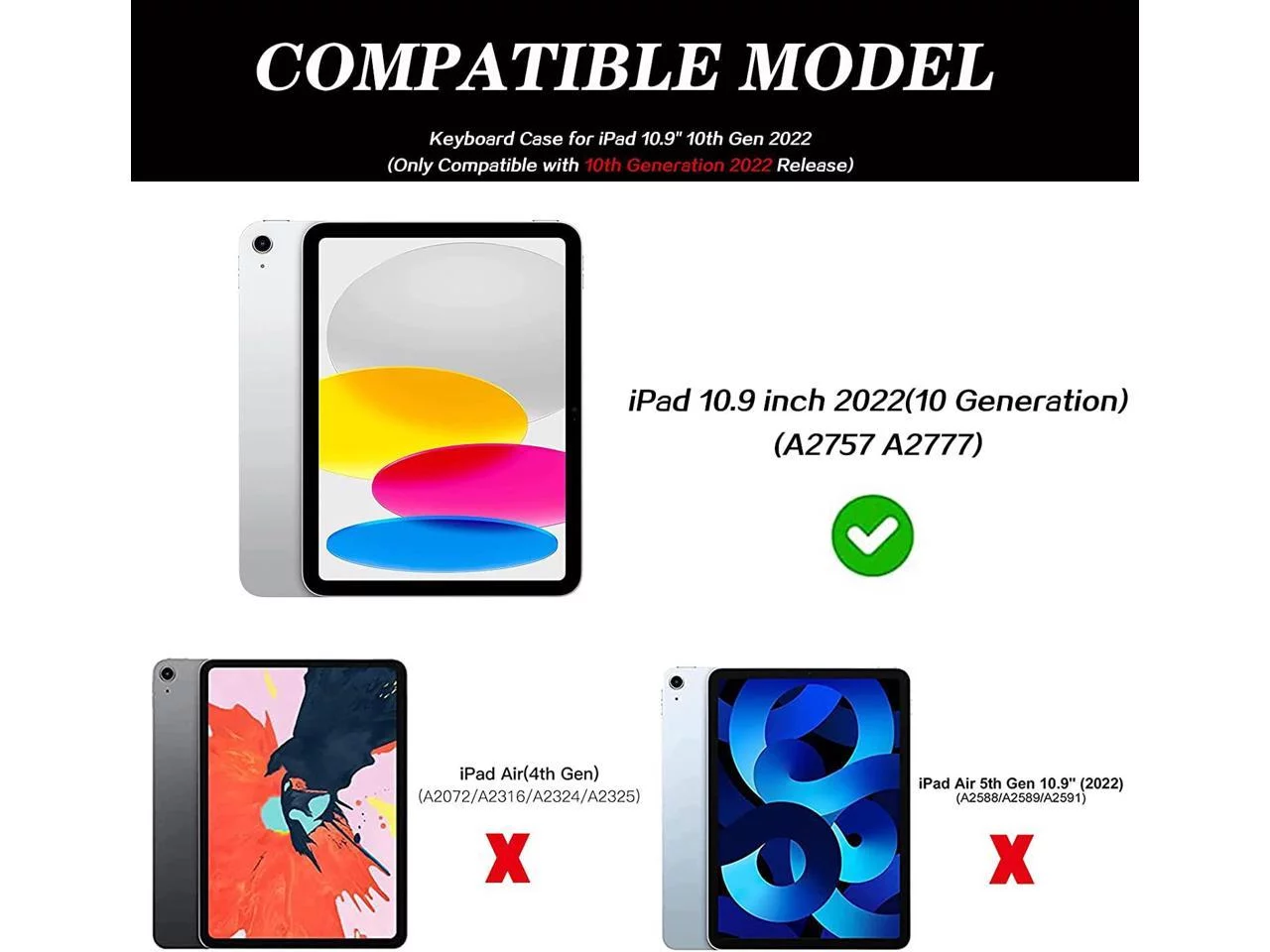 Touchpad Case with Keyboard for iPad 10th Generation 10.9 inch 2022, Trackpad - 360° Rotatable - Wireless Backlit Keyboard Cover with Pencil Holder - Curated Treasures Market