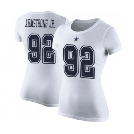 Football Women's Dallas Cowboys #92 Dorance Armstrong Jr. White Rush Pride Name & Number T-Shirt