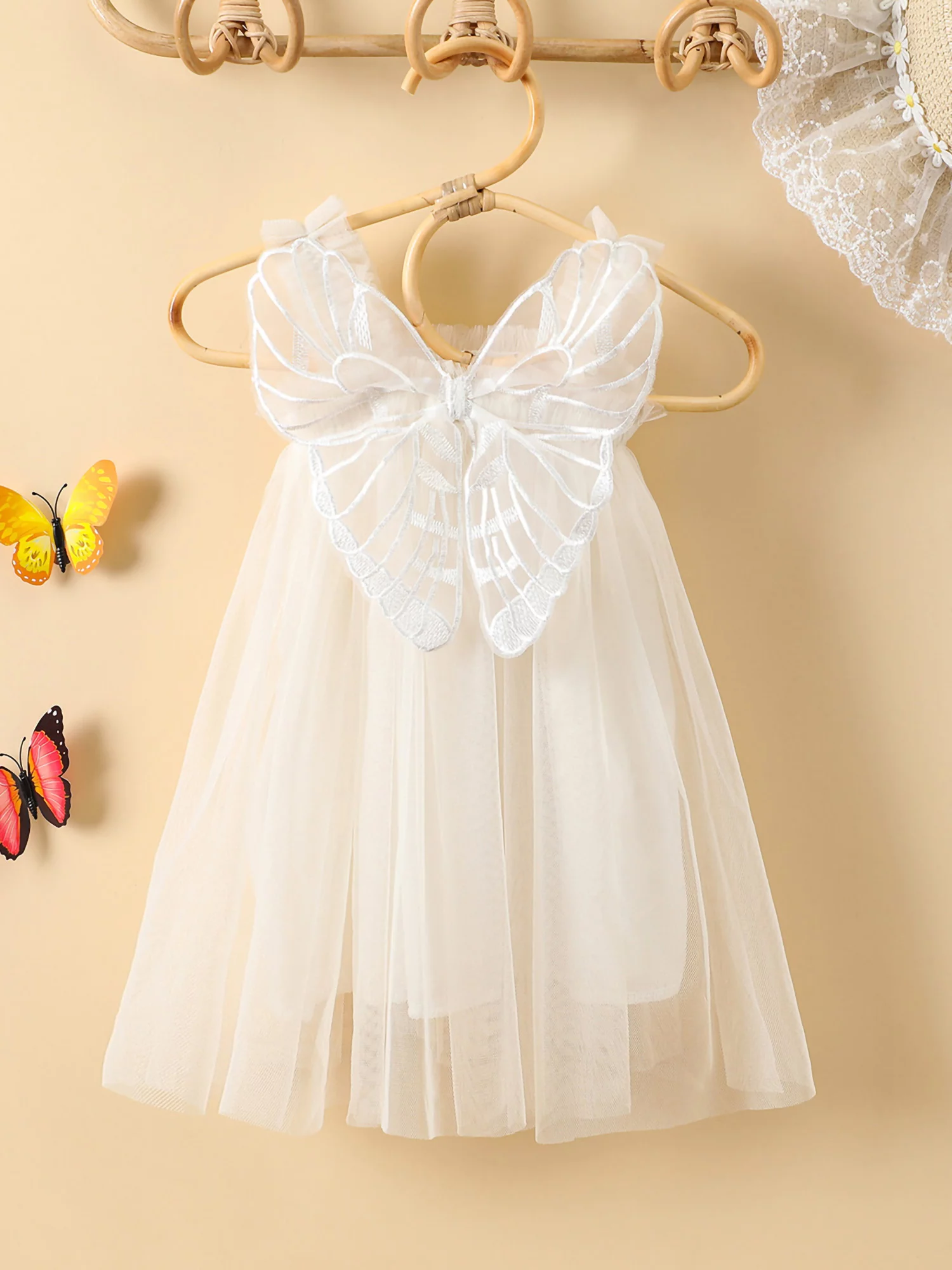 Peyakidsaa Toddler Baby Girls Butterfly Wings Fairy Tutu Dress Costume Party Princess Dress 1-4 Years - Curated Treasures Market