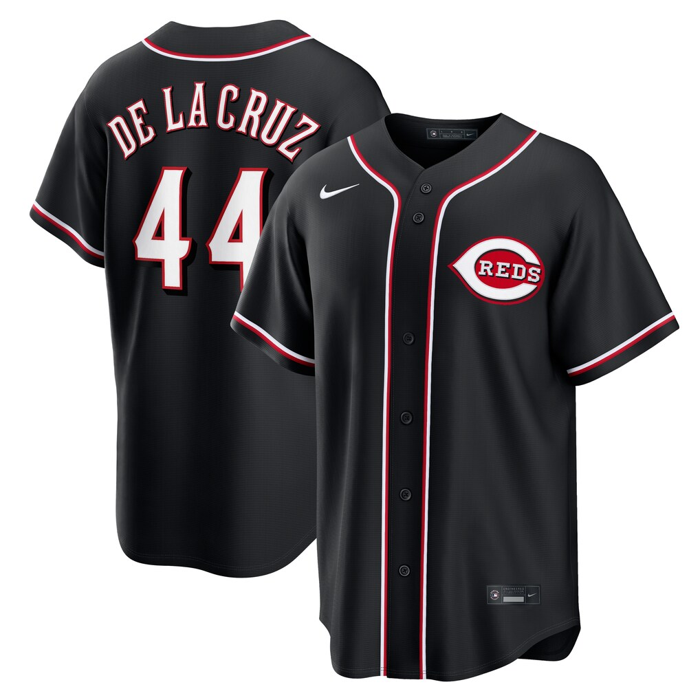 Men's Cincinnati Reds Elly De La Cruz Nike Fashion Replica Black Out Jersey