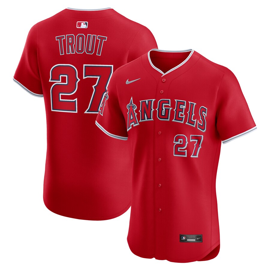 Men's Los Angeles Angels Mike Trout Nike Red Alternate Elite Jersey