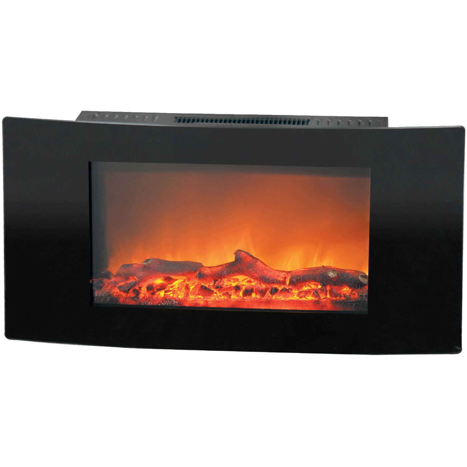 Black Wall Mount Electrical Fireplace (35 inch) - Callisto