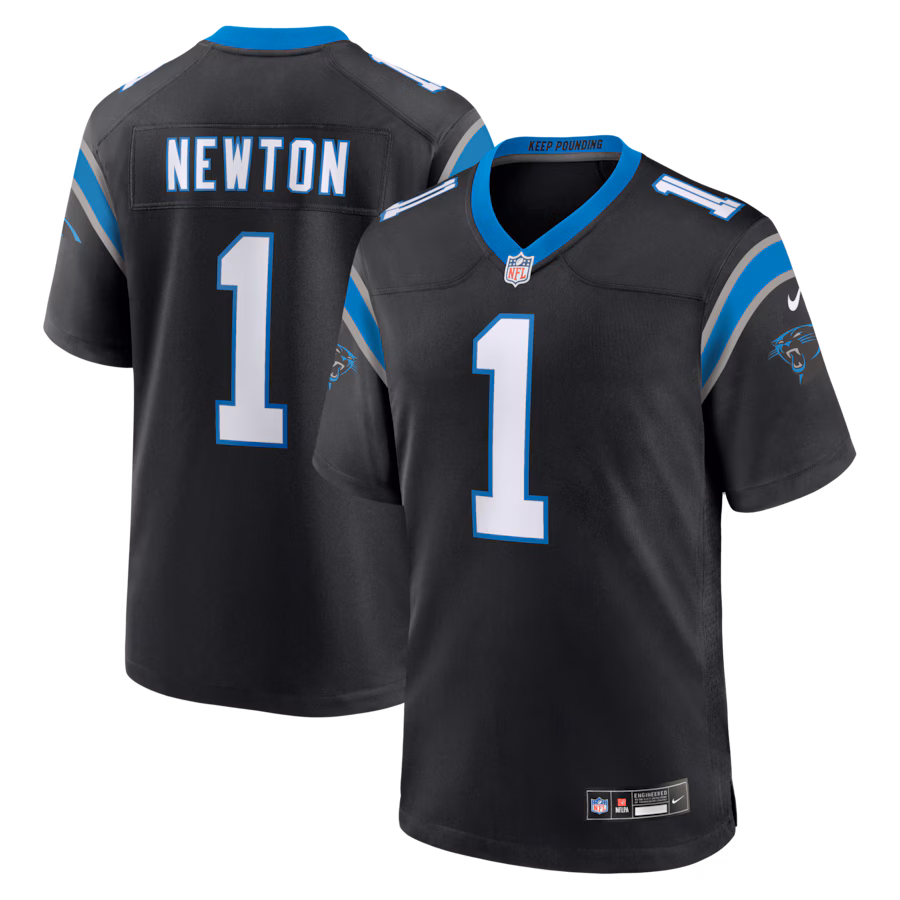 Men's Carolina Panthers Cam Newton Nike Black Team Retired Game Jersey