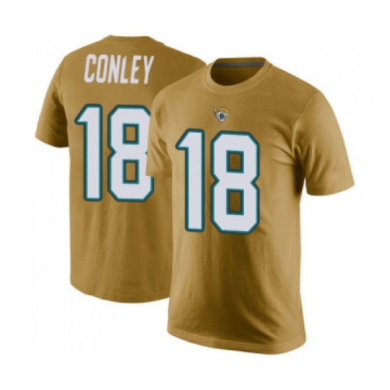 Football Men's Jacksonville Jaguars #18 Chris Conley Gold Rush Pride Name & Number T-Shir