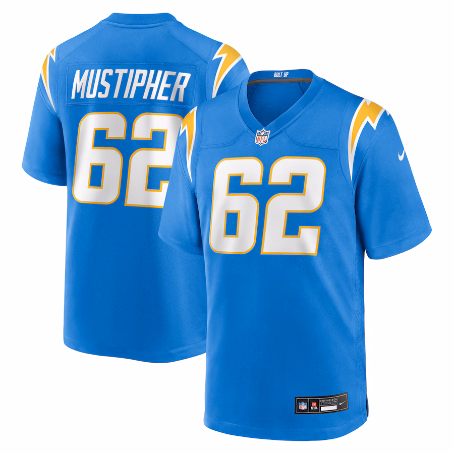 Men's Los Angeles Chargers Sam Mustipher Nike Powder Blue Team Game Jersey