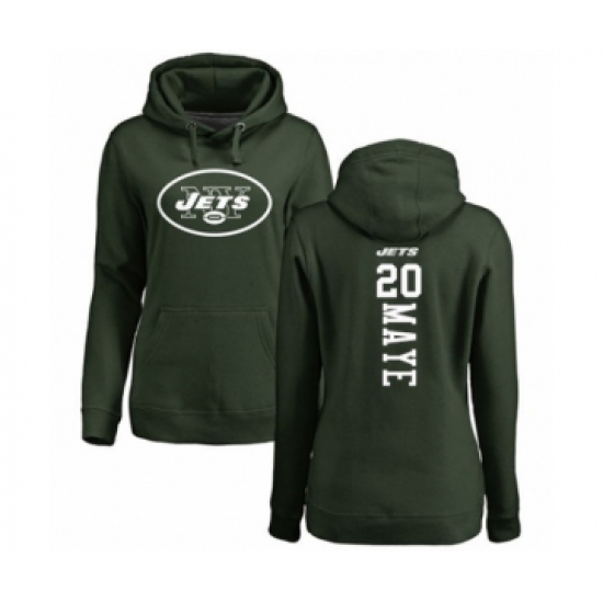 Football Women's New York Jets #20 Marcus Maye Green Backer Pullover Hoodie