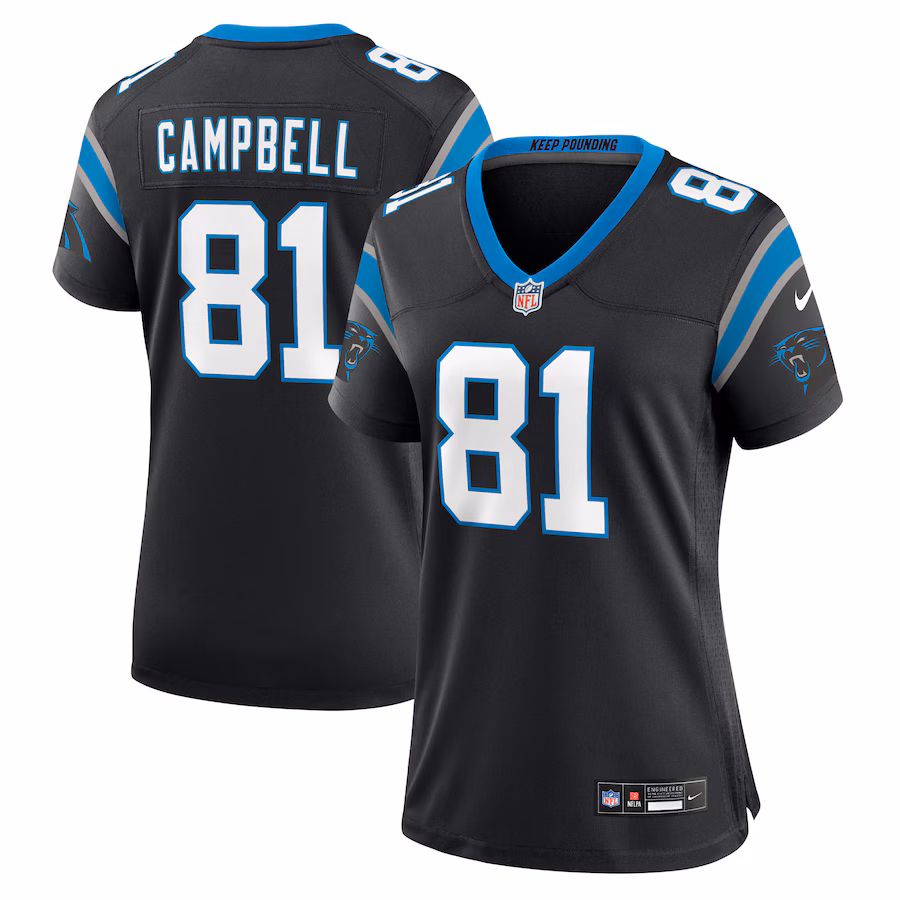 Women's Carolina Panthers Dalevon Campbell Nike Black Team Game Jersey