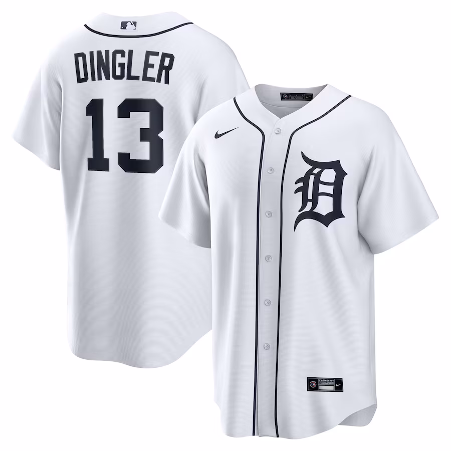 Men's Detroit Tigers Dillon Dingler Nike White Home Replica Jersey
