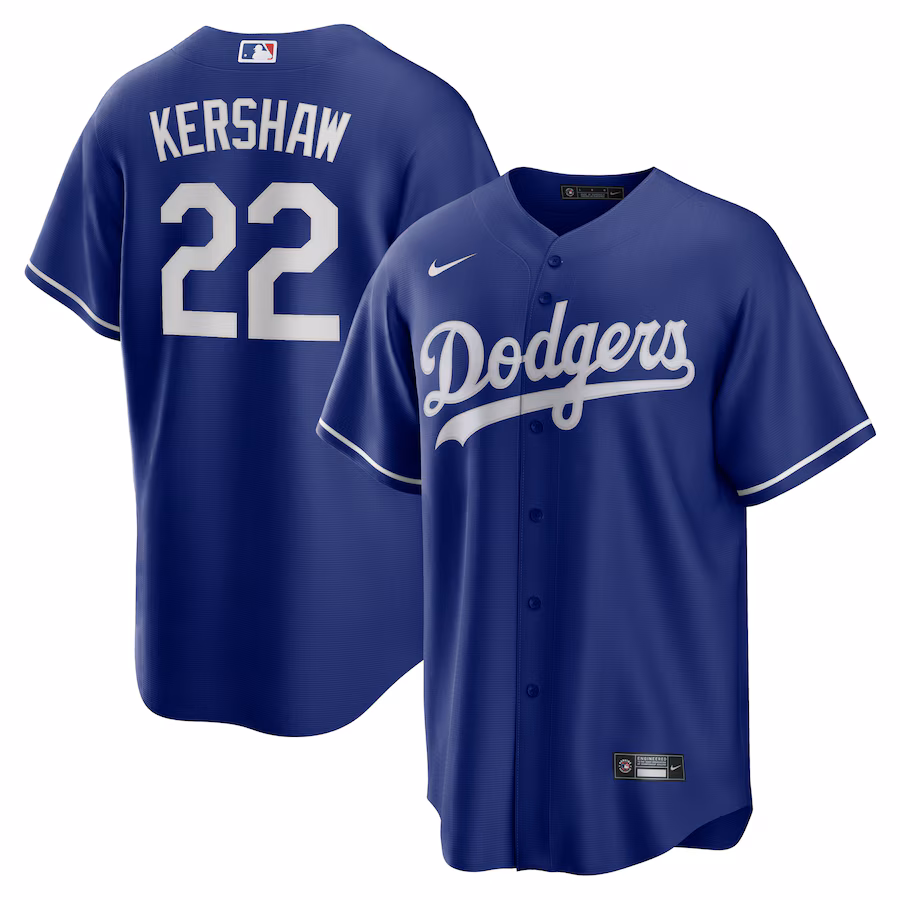 Men's Los Angeles Dodgers Clayton Kershaw Nike Royal Alternate 2 Replica Jersey