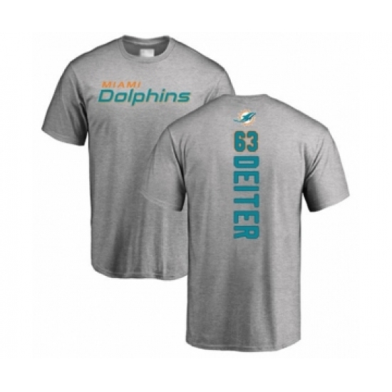 Football Miami Dolphins #63 Michael Deiter Ash Backer T-Shirt