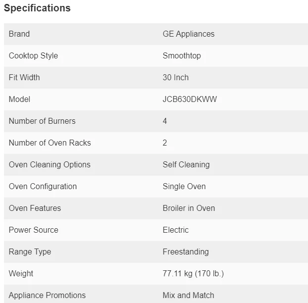GE 30 in. 5.0 cu. ft. Electric Freestanding Range - JCB630SVSS