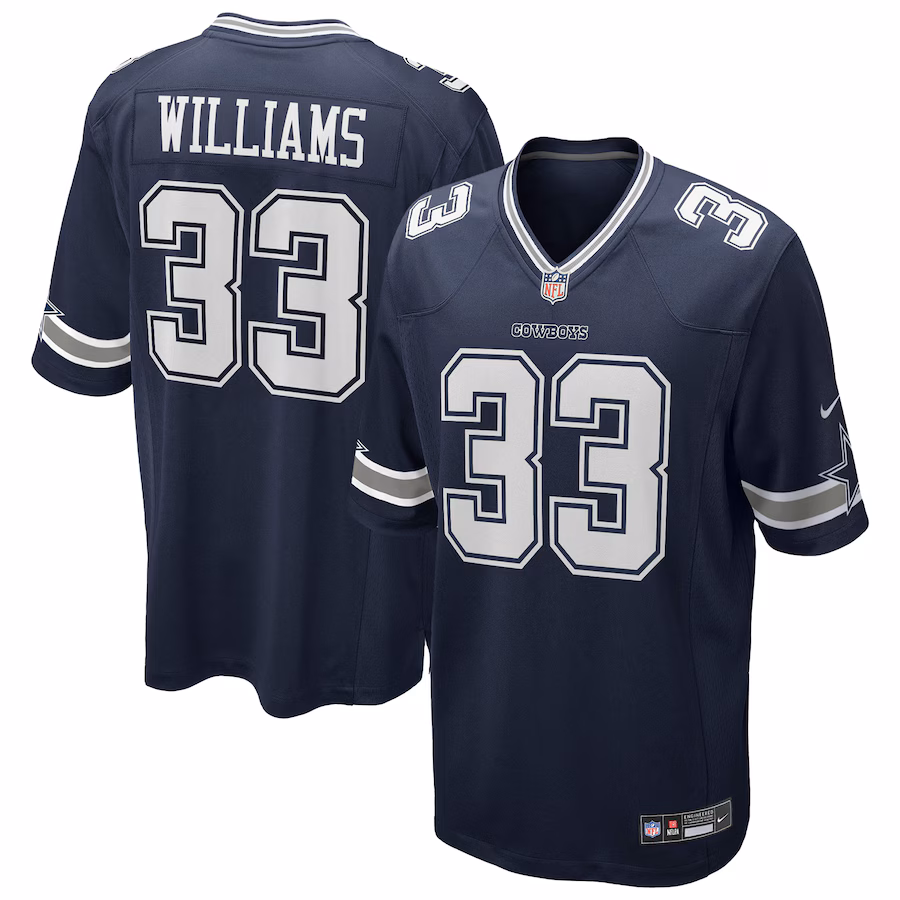 Men's Dallas Cowboys Javonte Williams Nike Navy Team Game Jersey