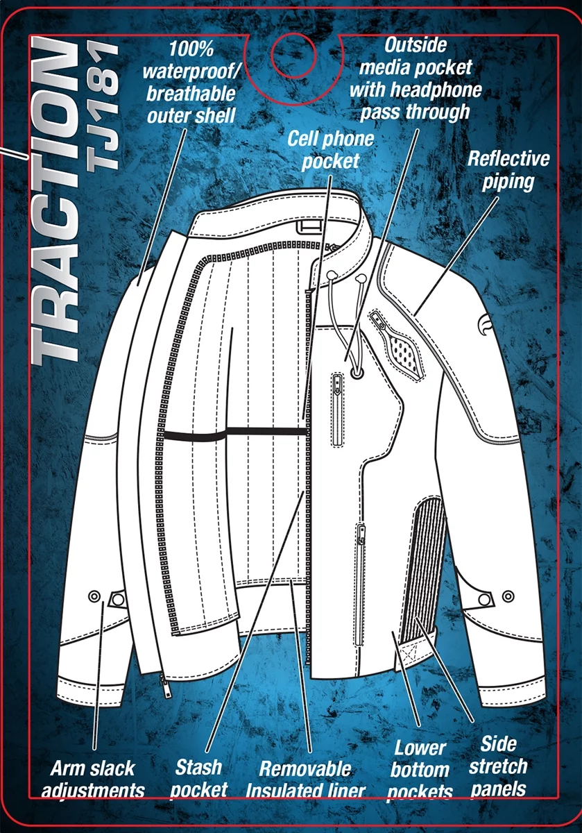 Fulmer, TJ181GRN2X, Men's Traction Motorcycle Jacket - Green, 2XL - Curated Treasures Market