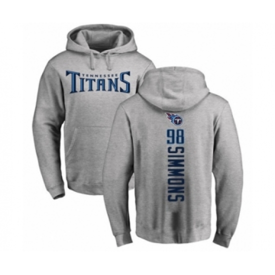 Football Tennessee Titans #98 Jeffery Simmons Ash Backer Pullover Hoodie