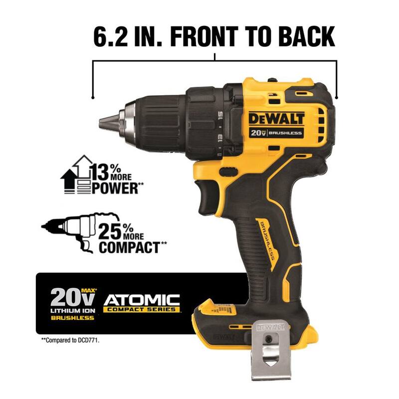 ATOMIC 20V MAX Cordless Brushless Compact Drill/Impact 2 Tool Combo Kit, 20V Sub-Compact Bandsaw, (2) 1.3Ah Batteries