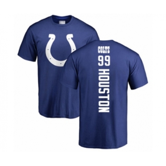 Football Indianapolis Colts #99 Justin Houston Royal Blue Backer T-Shirt