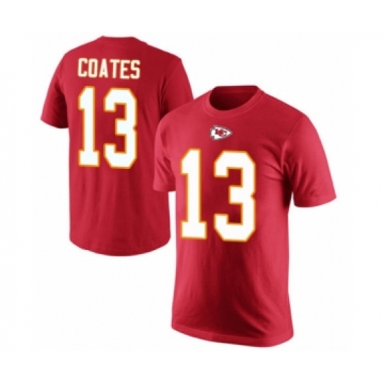 Football Men's Kansas City Chiefs #13 Sammie Coates Red Rush Pride Name & Number T-Shirt