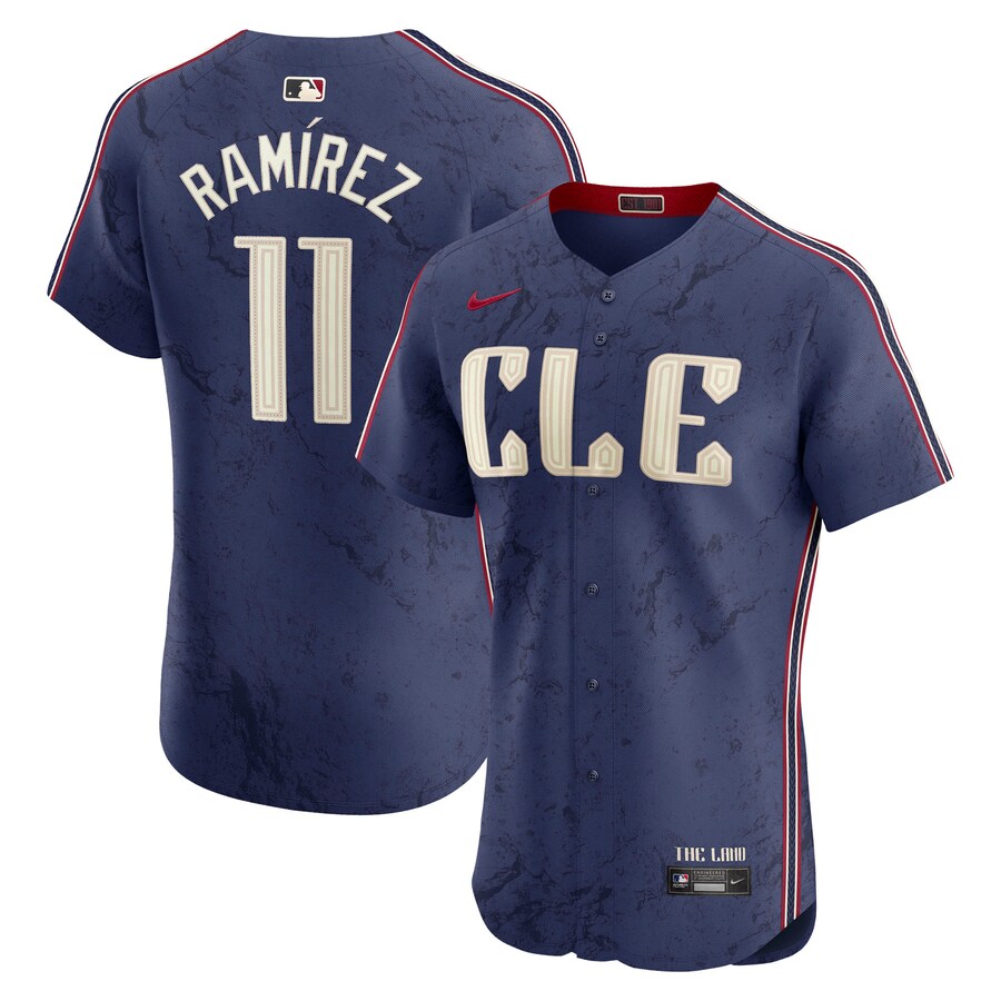 Men's Cleveland Guardians José Ramírez Nike Navy City Connect Elite Jersey