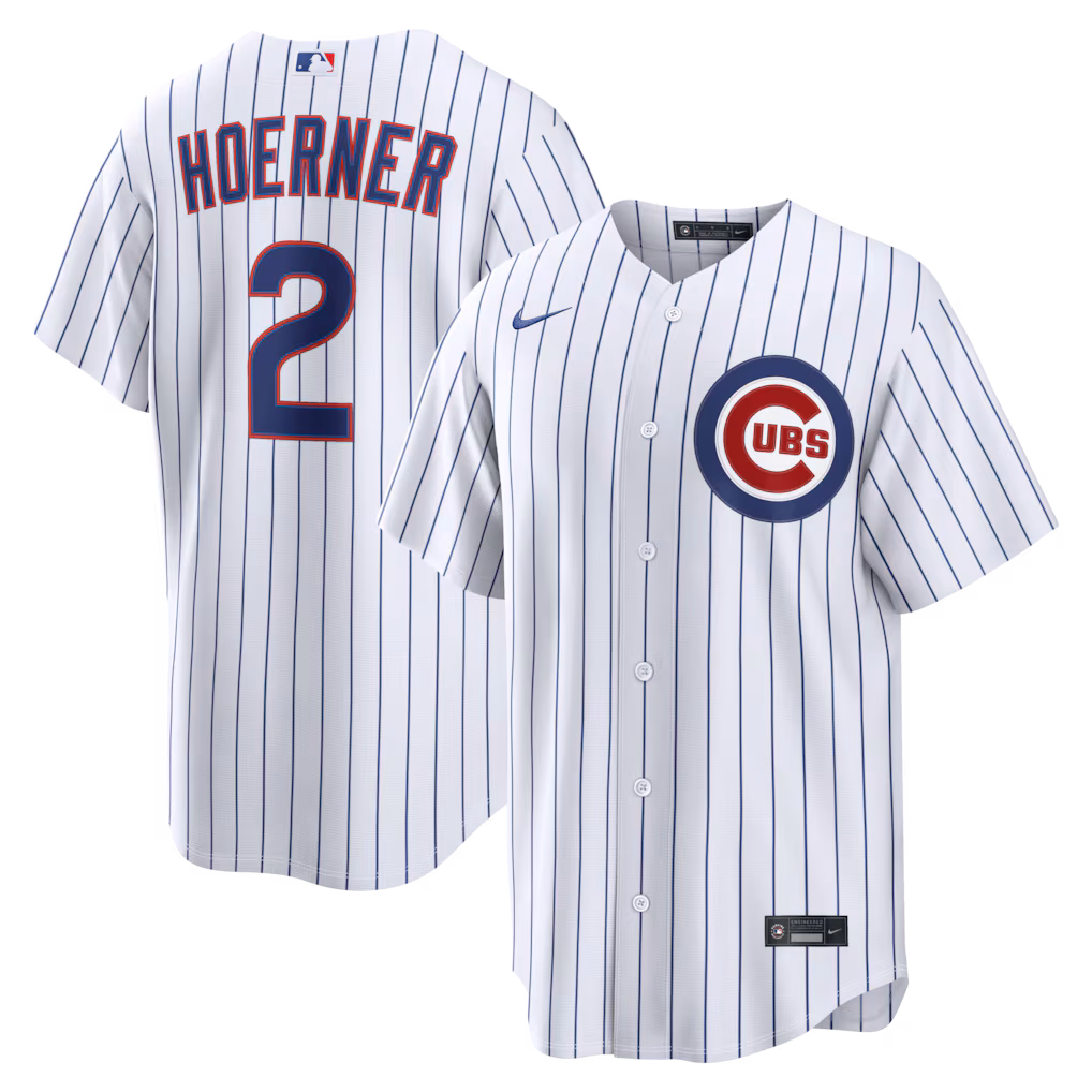 Men's Chicago Cubs Nico Hoerner Nike White Home Replica Jersey
