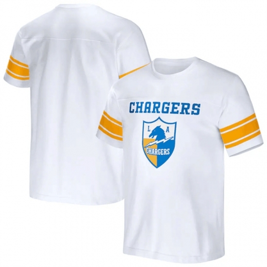 Men's Los Angeles Chargers White X Darius Rucker Collection Football Striped T Shirt