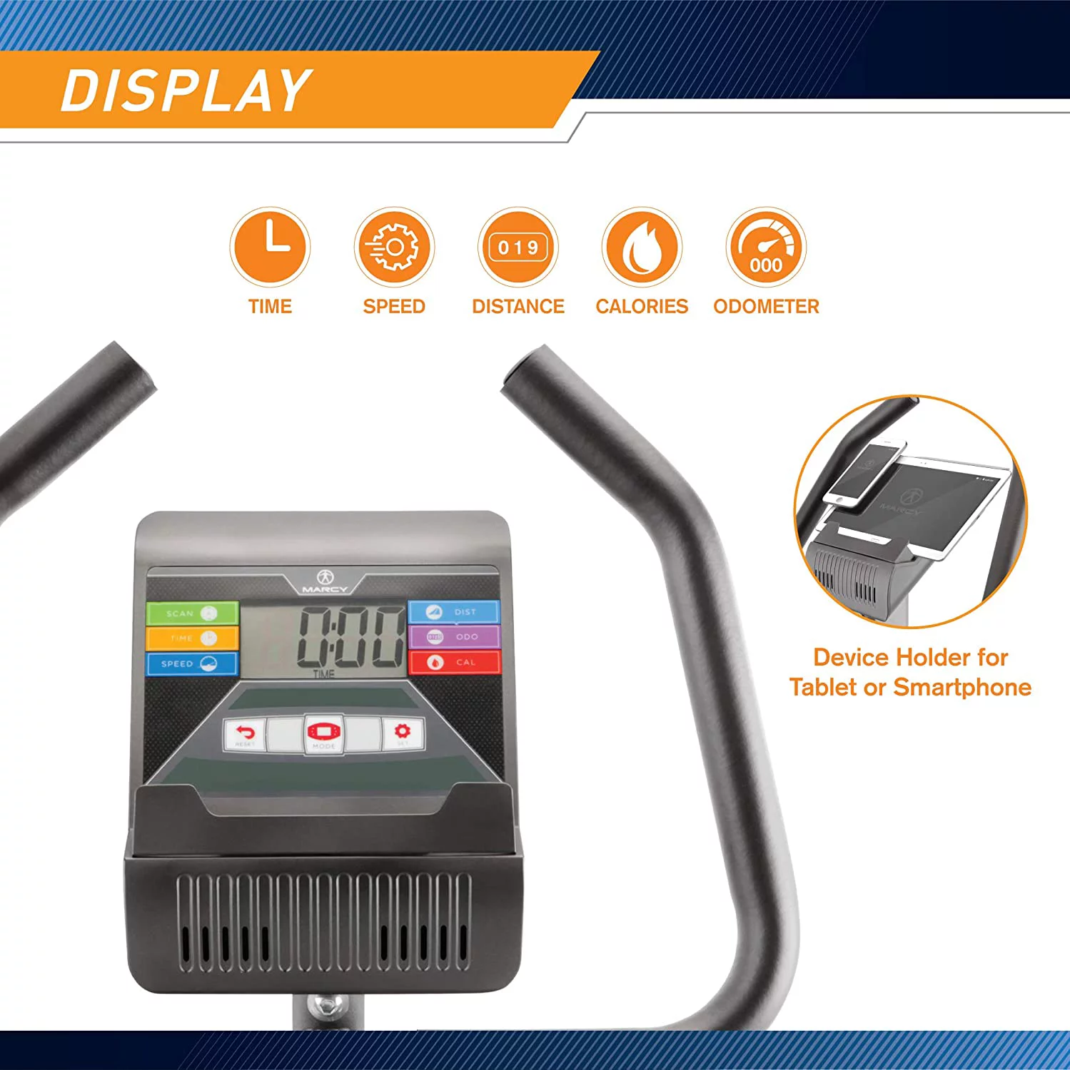 Marcy Upright Exercise Bike with Adjustable Seat and 8 Magnetic Resistance Levels NS-40504U