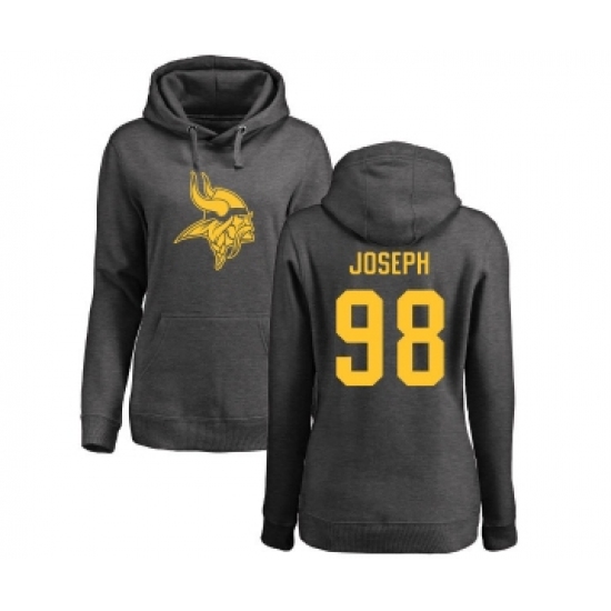 Football Women's Minnesota Vikings #98 Linval Joseph Ash One Color Pullover Hoodie